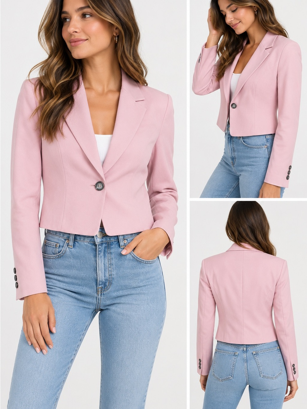 Reserved Eco Aware Cropped Pink Blazer – Size XS – NWT